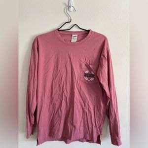 🌺 PINK Logo Long Sleeve w/ Pocket, size S 🌺